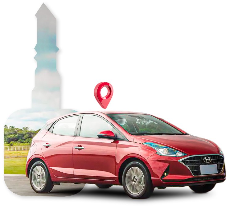 Car with a location marker